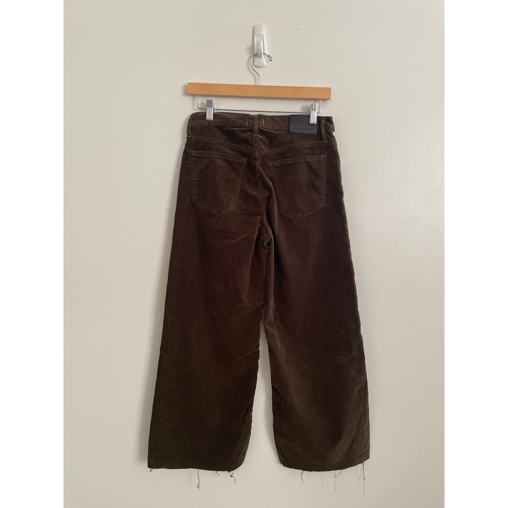 NEW Citizens of Humanity Lyra Corduroy Pants Womens 28 Green Wide Leg Raw Hem - Picture 3 of 13